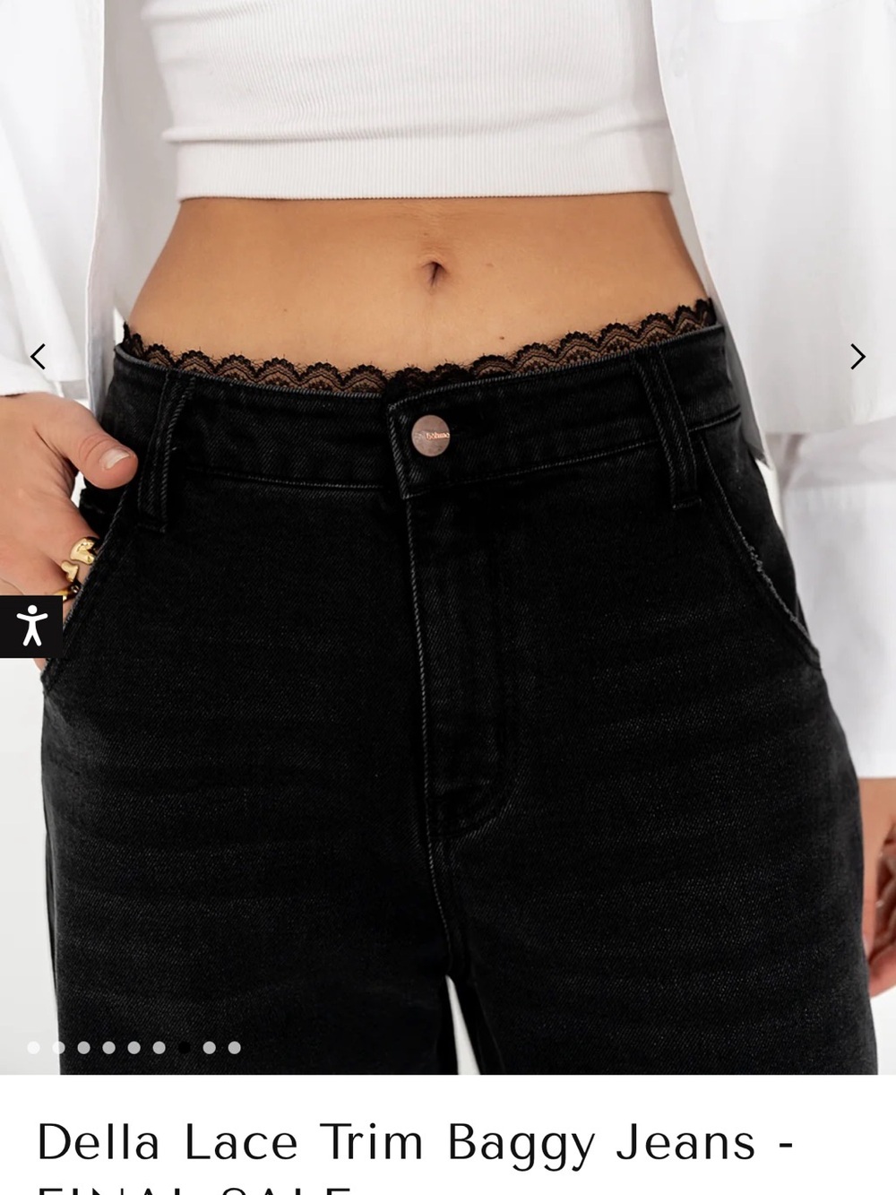 bohme Della Lace Trim Baggy Jeans